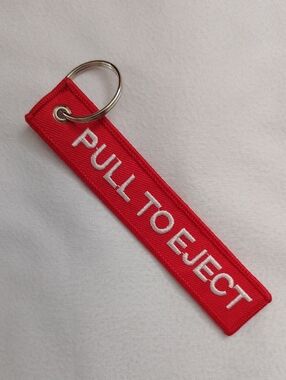 Pull To Eject Keychain Keys Bag Tag, Grad Aviation Pilot BTS School BTC Campus